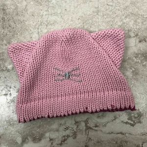 Anthropologie Wild Ones Cat Hat Pink Beanie
